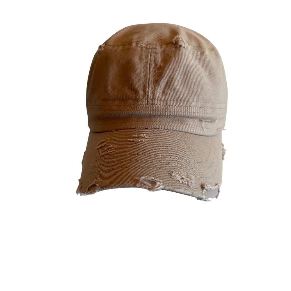 KBETHOS‎ Original Vintage Distressed Military Style Cap Khaki Cotton